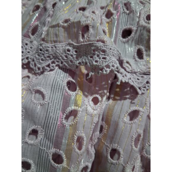 Barok Paris Women's XL Whimsical Fairycore  Eyelet Lace  Crochet Romantic Top - Picture 9 of 15